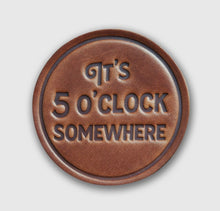 Load image into Gallery viewer, Leather Coaster 5 o’clock