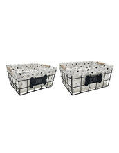 Load image into Gallery viewer, Rae Dunn "Stuff" and "Toys" Set of 2 Fabric-Lined Wire Metal (local pick up only)