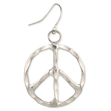 Load image into Gallery viewer, Woodstock Vibes Silver Peace Sign Earring