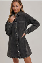 Load image into Gallery viewer, Casually Classy Shirt Dress: Black