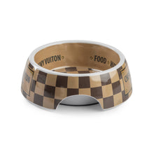 Load image into Gallery viewer, Checker Chewy Vuiton Bowl Dog Bowls: Large
