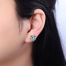 Load image into Gallery viewer, Green Aqua Sun Stud Earring V-112