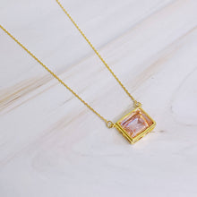 Load image into Gallery viewer, Sweet Square Necklace: Princess Pink