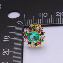 Load image into Gallery viewer, Green Aqua Sun Stud Earring V-112