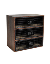 Load image into Gallery viewer, Rae Dunn “One, Two, Three” Wooden 3-Drawer Desk Organizer (local pick up only)