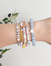 Load image into Gallery viewer, Pray Pearl Letter Bracelet: Medium