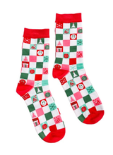 Load image into Gallery viewer, Socks - Christmas Checkered