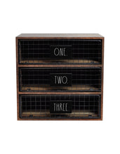 Load image into Gallery viewer, Rae Dunn “One, Two, Three” Wooden 3-Drawer Desk Organizer (local pick up only)
