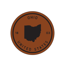 Load image into Gallery viewer, Ohio State Silhouette Leather Coaster