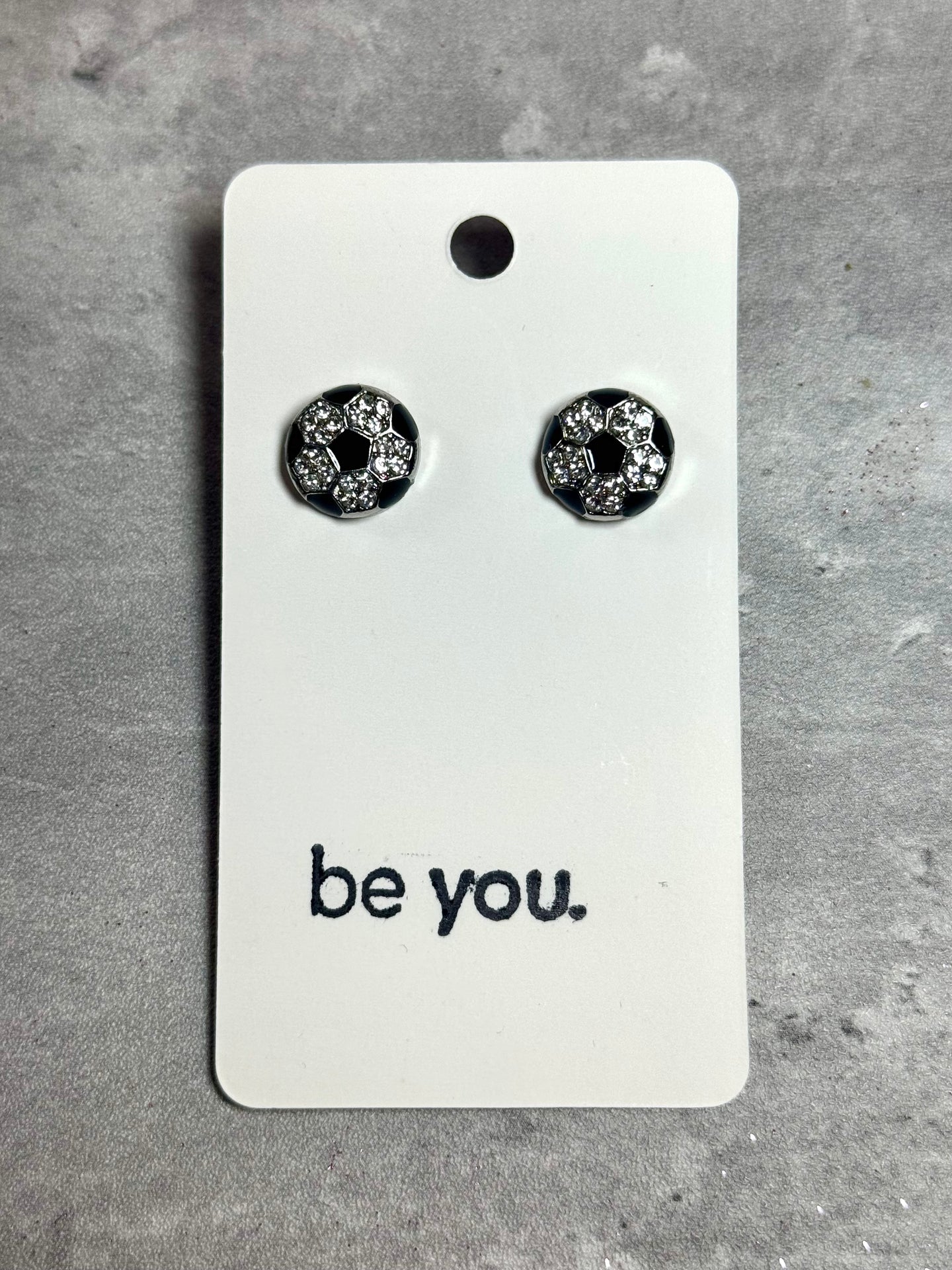 Soccer Pave Stud Earrings