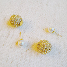 Load image into Gallery viewer, Disco Ball With Pearl Back Earrings
