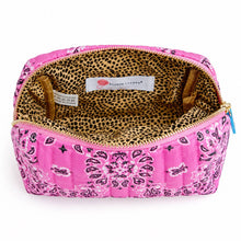 Load image into Gallery viewer, Bandana Cosmetic Case, Everyday Travel Pouch: Indie Pink
