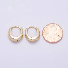 Load image into Gallery viewer, 14K Gold Filled 16mm Minimalist Dome U-Shaped Oblong Hoop | Earrings-00698
