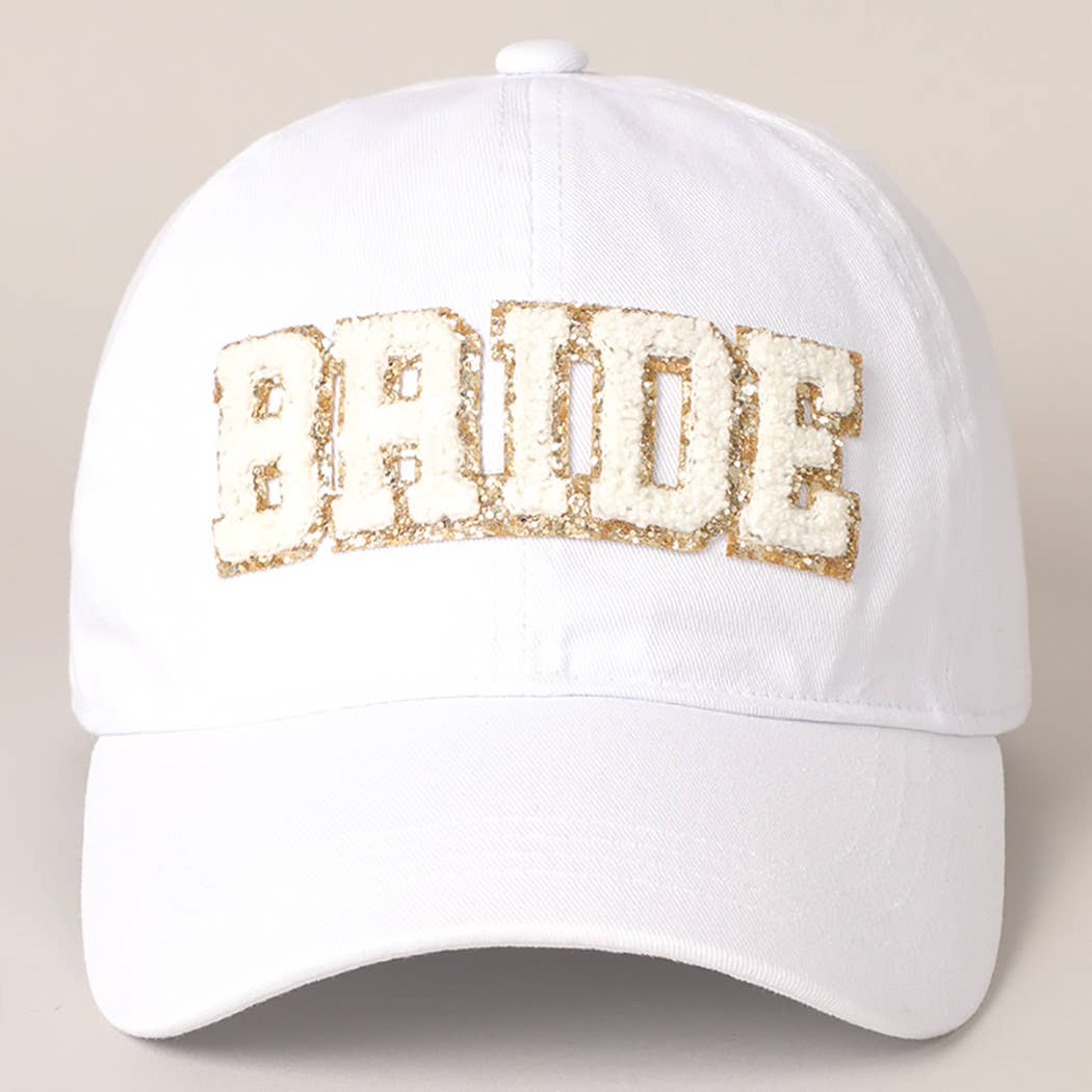 Bride Chenille Letter Patch Cotton Baseball Cap