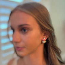 Load image into Gallery viewer, Disco Ball With Pearl Back Earrings
