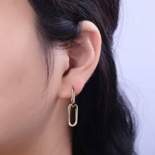 Load image into Gallery viewer, 14K Gold Filled Oval Hoop Chunky Earrings
