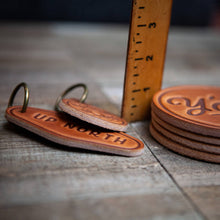 Load image into Gallery viewer, Dream Big Work Hard Leather Coaster
