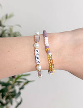 Load image into Gallery viewer, Pray Pearl Letter Bracelet: Medium
