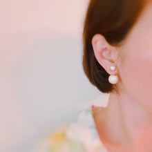 Load image into Gallery viewer, Disco Ball With Pearl Back Earrings
