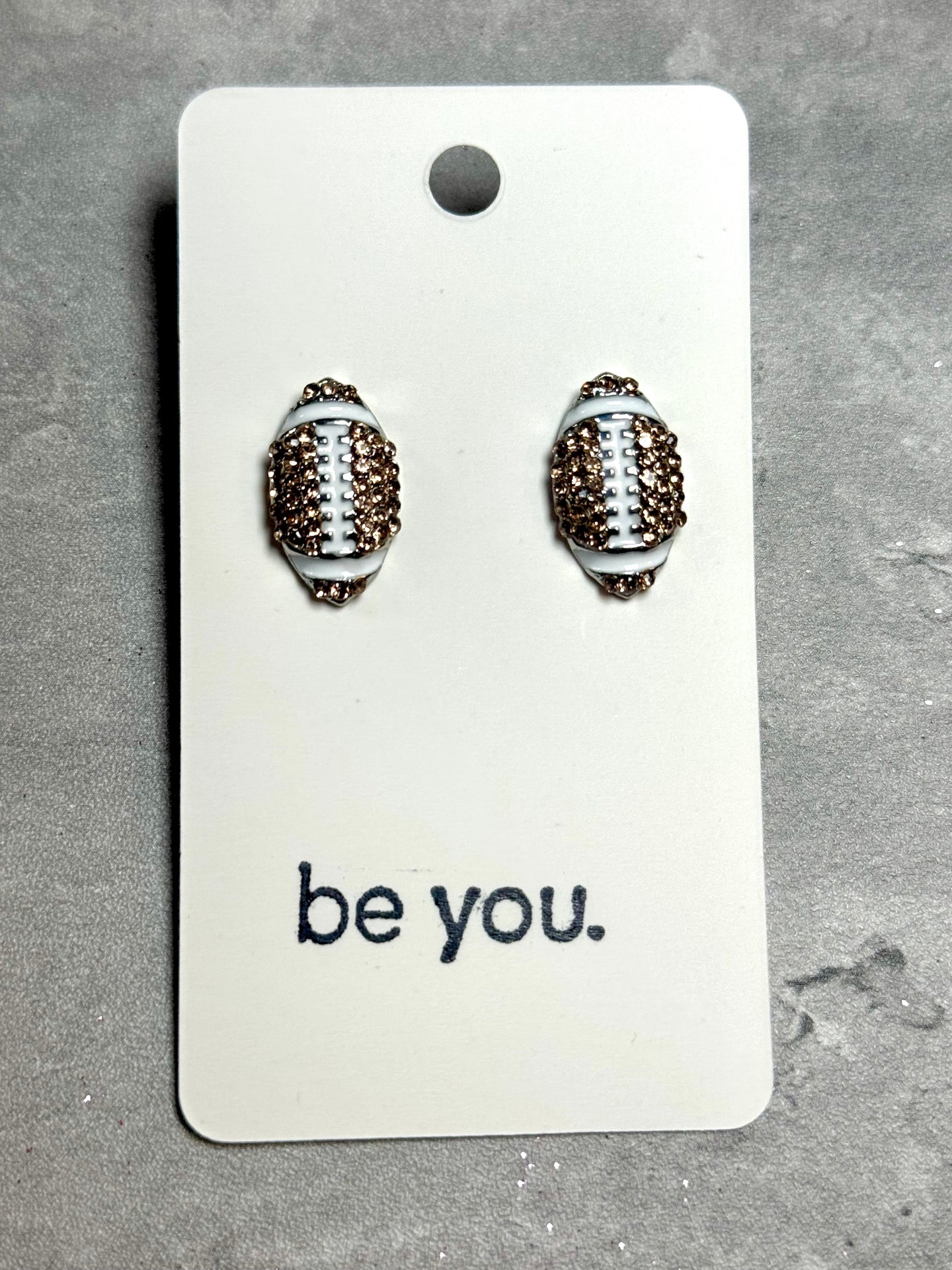 Football Pave Stud Earrings