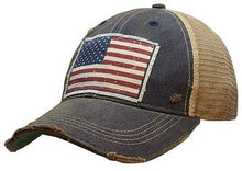 Load image into Gallery viewer, American Flag USA Distressed Trucker Hat Baseball Cap
