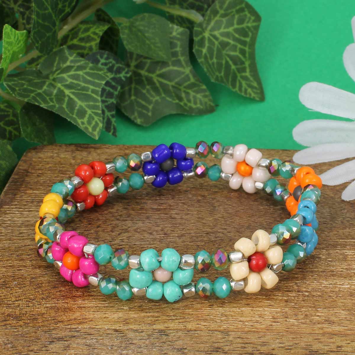 Cottage Bouquet Flower Bracelet Set