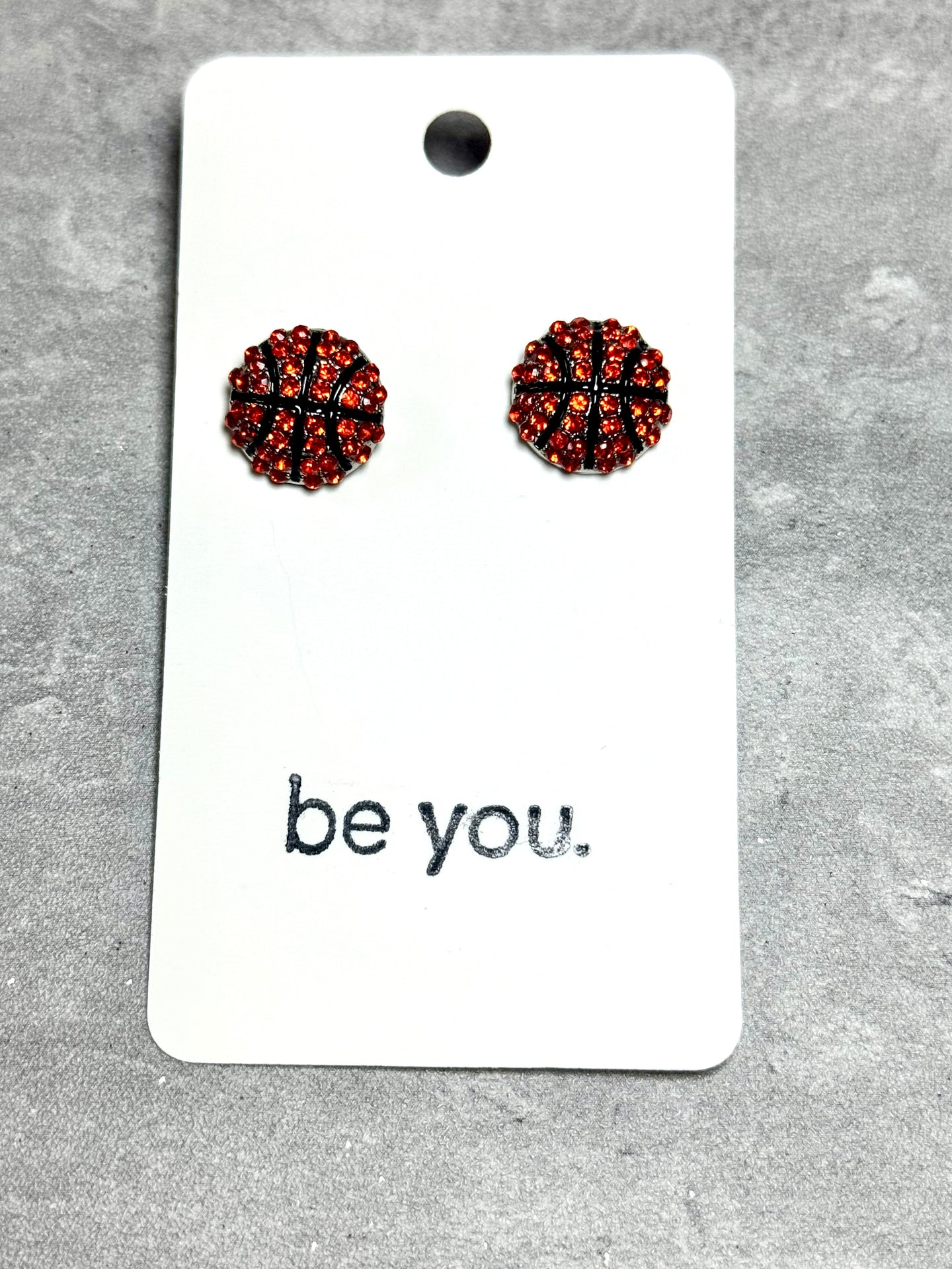 Basketball Pave Stud Earrings