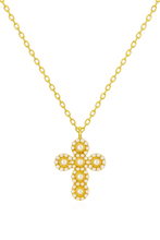 Load image into Gallery viewer, Vintage Pearl Cross Necklace

