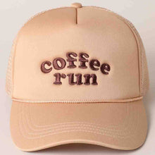 Load image into Gallery viewer, Coffee Run Embroidered Trucker Hat
