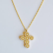 Load image into Gallery viewer, Vintage Pearl Cross Necklace
