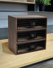 Load image into Gallery viewer, Rae Dunn “One, Two, Three” Wooden 3-Drawer Desk Organizer (local pick up only)
