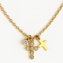 Load image into Gallery viewer, Forever Duo Cross Necklace
