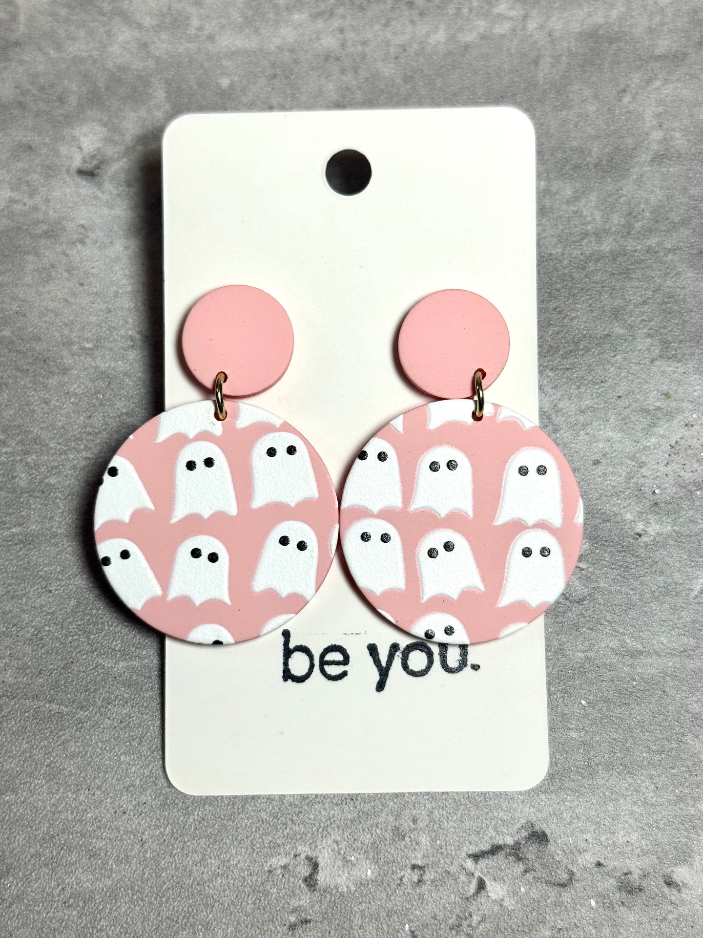 Pink Ghost Earrings