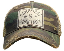 Load image into Gallery viewer, Campfires &amp; Cocktails Trucker Hat Baseball Cap
