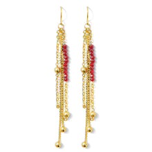 Load image into Gallery viewer, Long Earring with a Pop of Color: White
