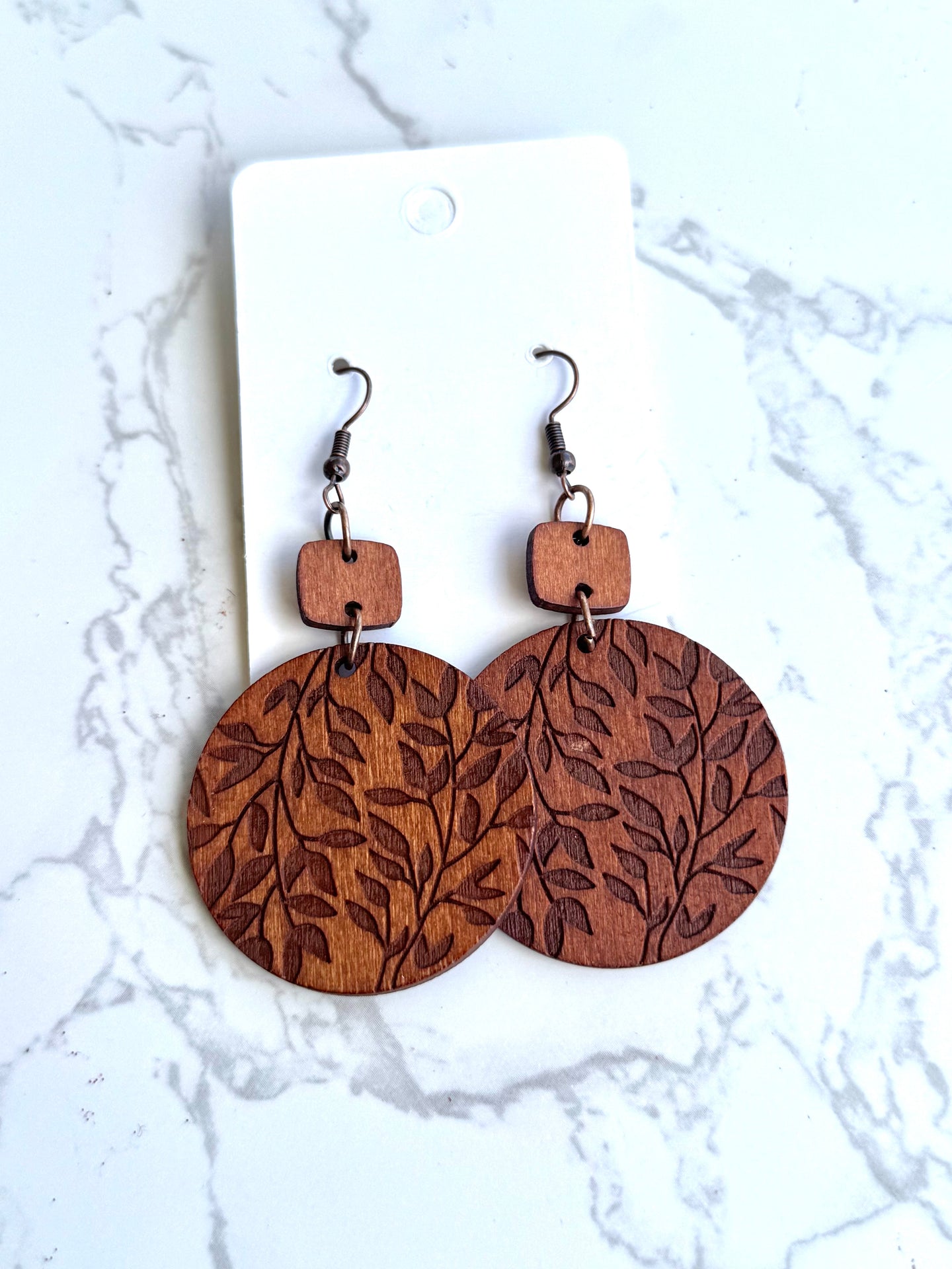 Wooden Foliage Earrings