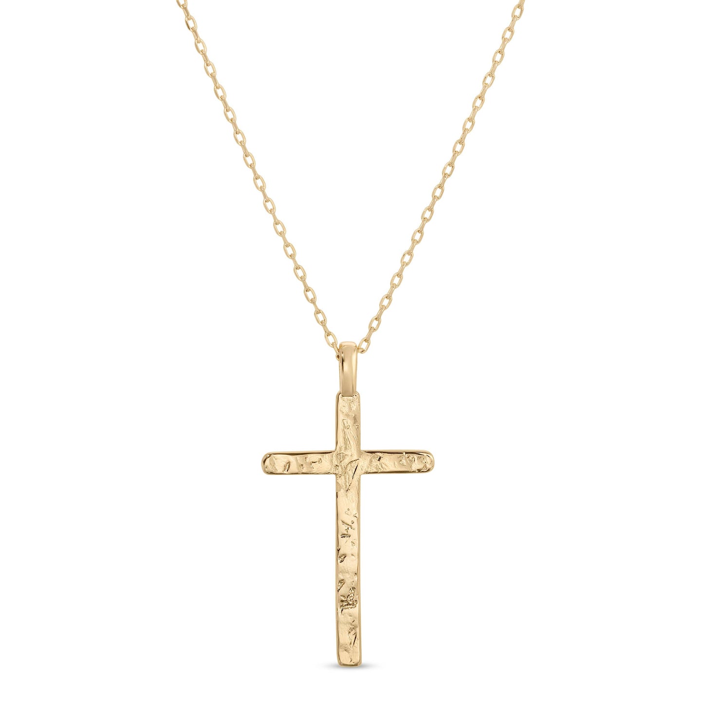 Gilded Cross Pendant Necklace: Gold