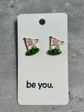 Load image into Gallery viewer, Golf Flag Stud Earrings
