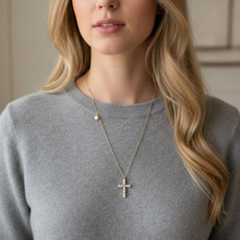 Load image into Gallery viewer, Graceful Radiance Pearl Cross Necklace
