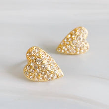 Load image into Gallery viewer, Golden Heart Spark Earrings
