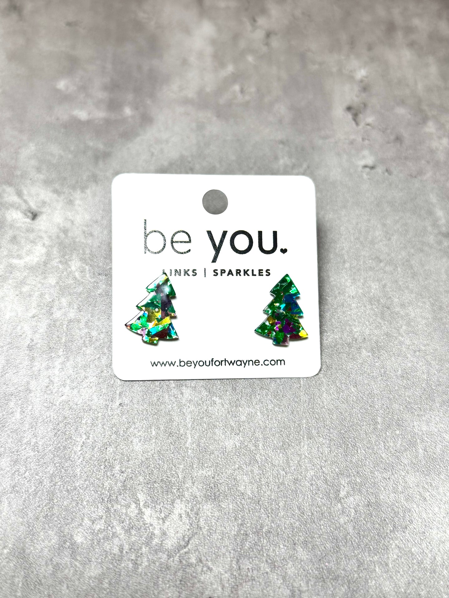 Sparkly Tree Stud Earrings