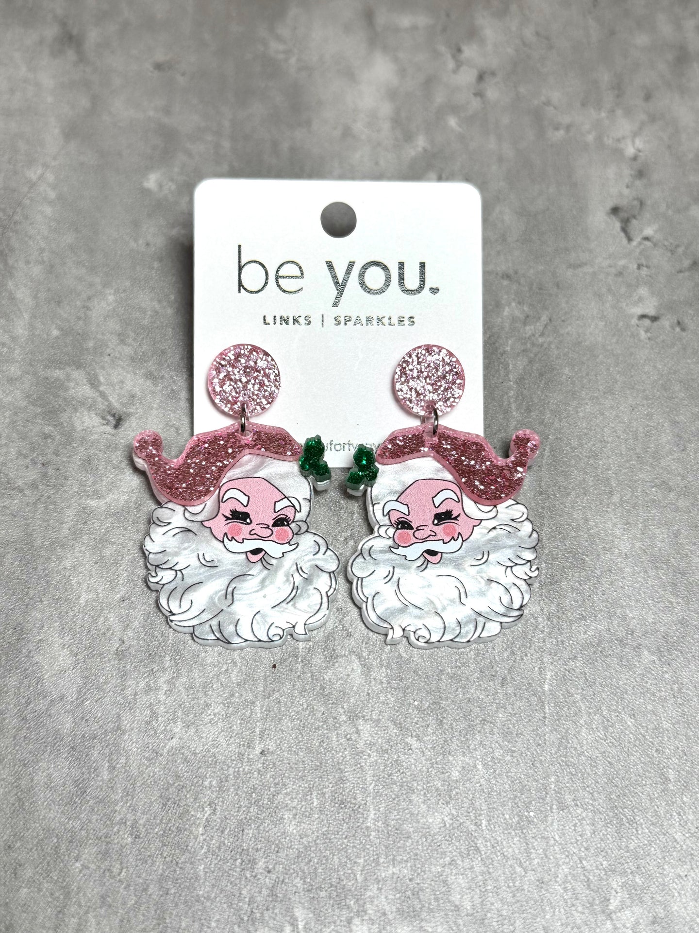 Our Santa Wears Pink Earrings