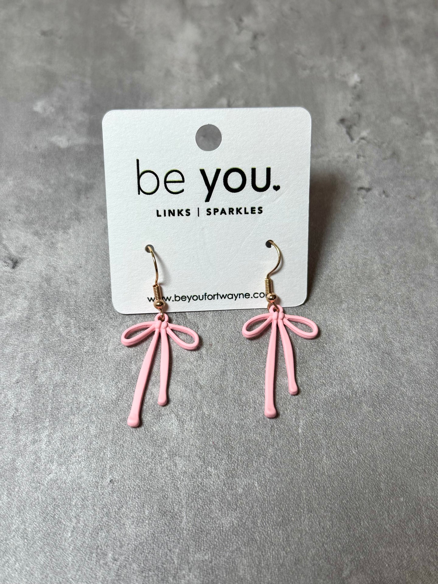 Pink Bow Earrings
