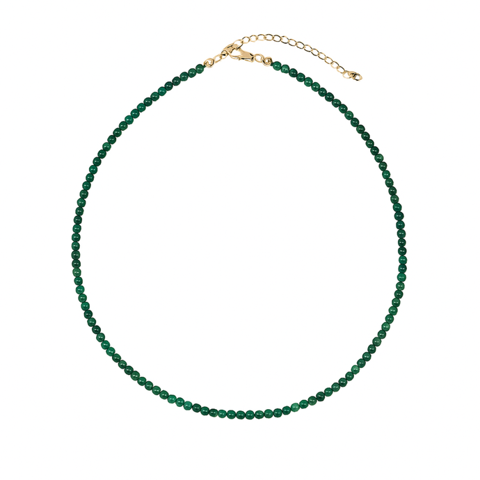 Green Single Strand Natural Stone Necklace
