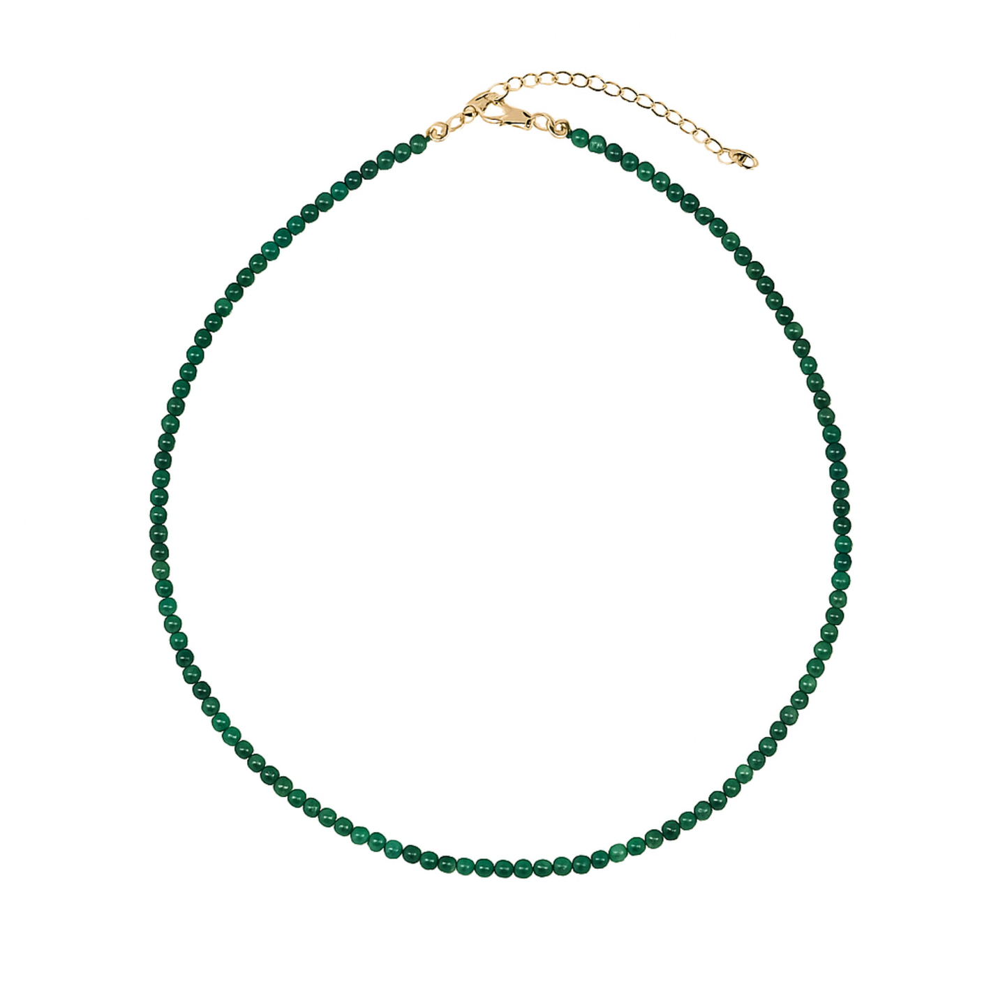 Green Single Strand Natural Stone Necklace