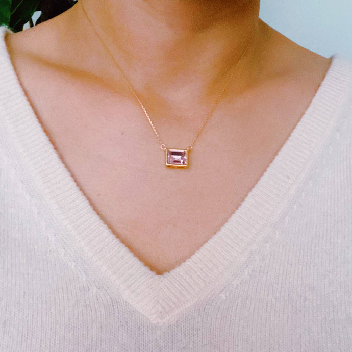Sweet Square Necklace: Princess Pink