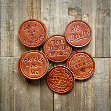 Load image into Gallery viewer, Dream Big Work Hard Leather Coaster
