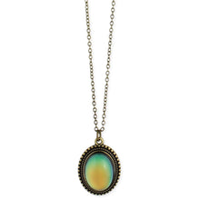 Load image into Gallery viewer, Burnished Gold Oval Mood Pendant Necklace
