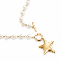 Load image into Gallery viewer, Molten Star Pearl Chain Necklace

