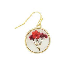 Load image into Gallery viewer, Cottage Dark Pink Dried Flower Round Earrings

